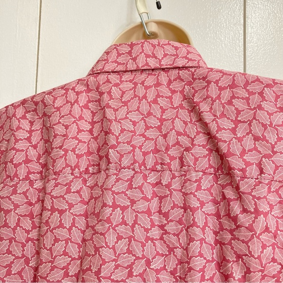 ORVIS Pink Button Up Front Collared Shirt Top Leaves Leaf Design Womens Size 10 - Picture 10 of 16